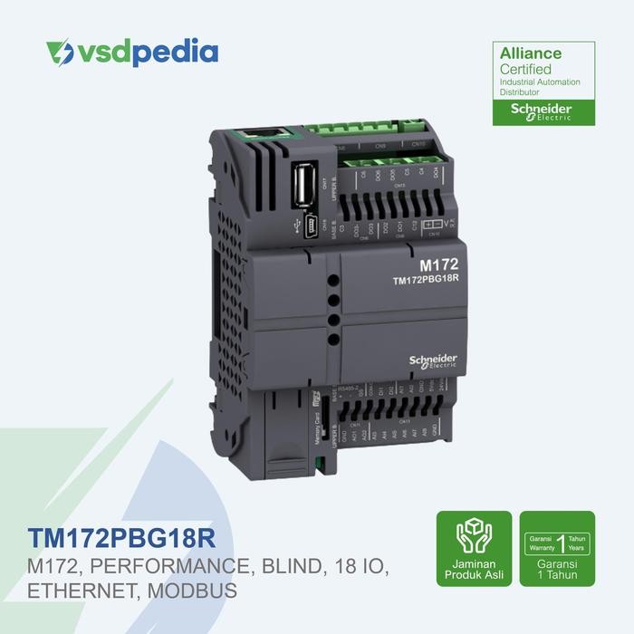 Jual SCHNEIDER M172 PERF. BLIND 18 I/OS, ETH, 2 RS485 TM172PBG18R ...