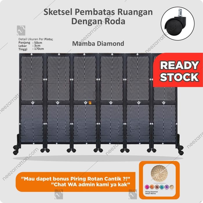 Jual Pilihan- Sketsel Partisi Pembatas Penyekat Ruangan 3 Pintu Pakai ...