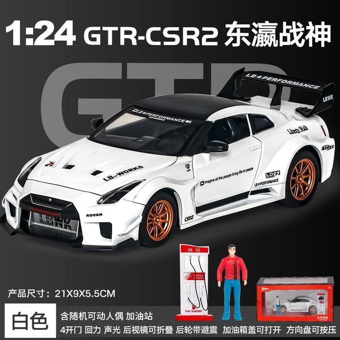 Jual 1:24 Nissan GTR-CSR2 Sports car High Simulation Diecast Metal ...