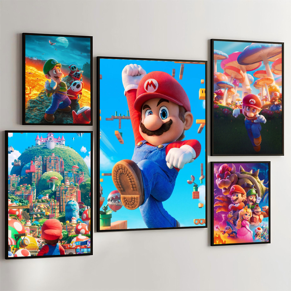 Jual 1Pc Super Mario Poster Movie Sticky Posters Retro Kraft Paper ...