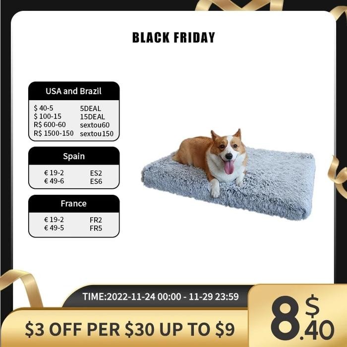 Jual Ultra Plush Deluxe Orthopedic Foam Dog Bed Rectangular Cat Dog ...