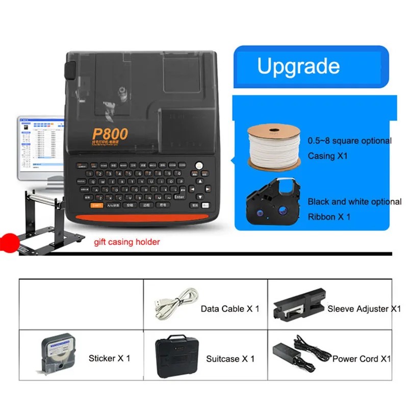 Jual P800 Wire Number MachineTube Printer Portable Label Printer Ribbon ...
