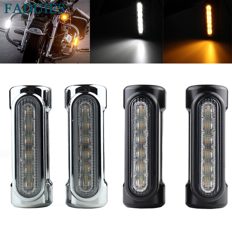 Jual Street Glide LED Engine Guard Lights White Amber Color 1.3inch ...