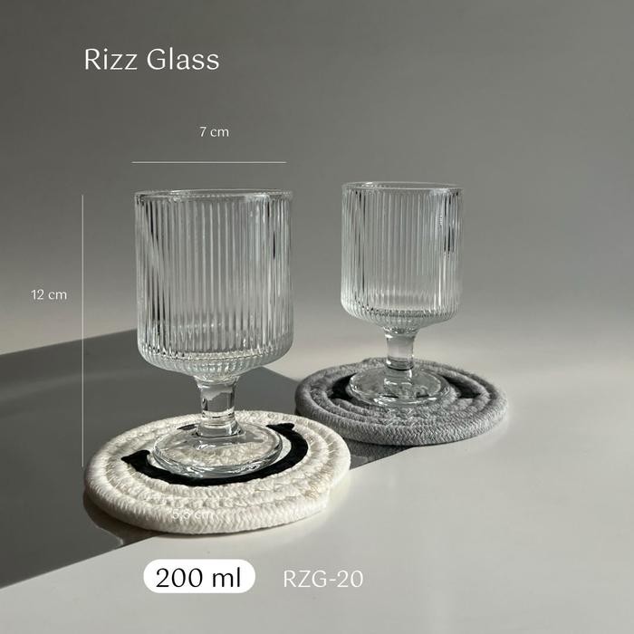 Jual RIZZ Glass Cup Borosilicate 200ml - Korean Glass aesthetic ...