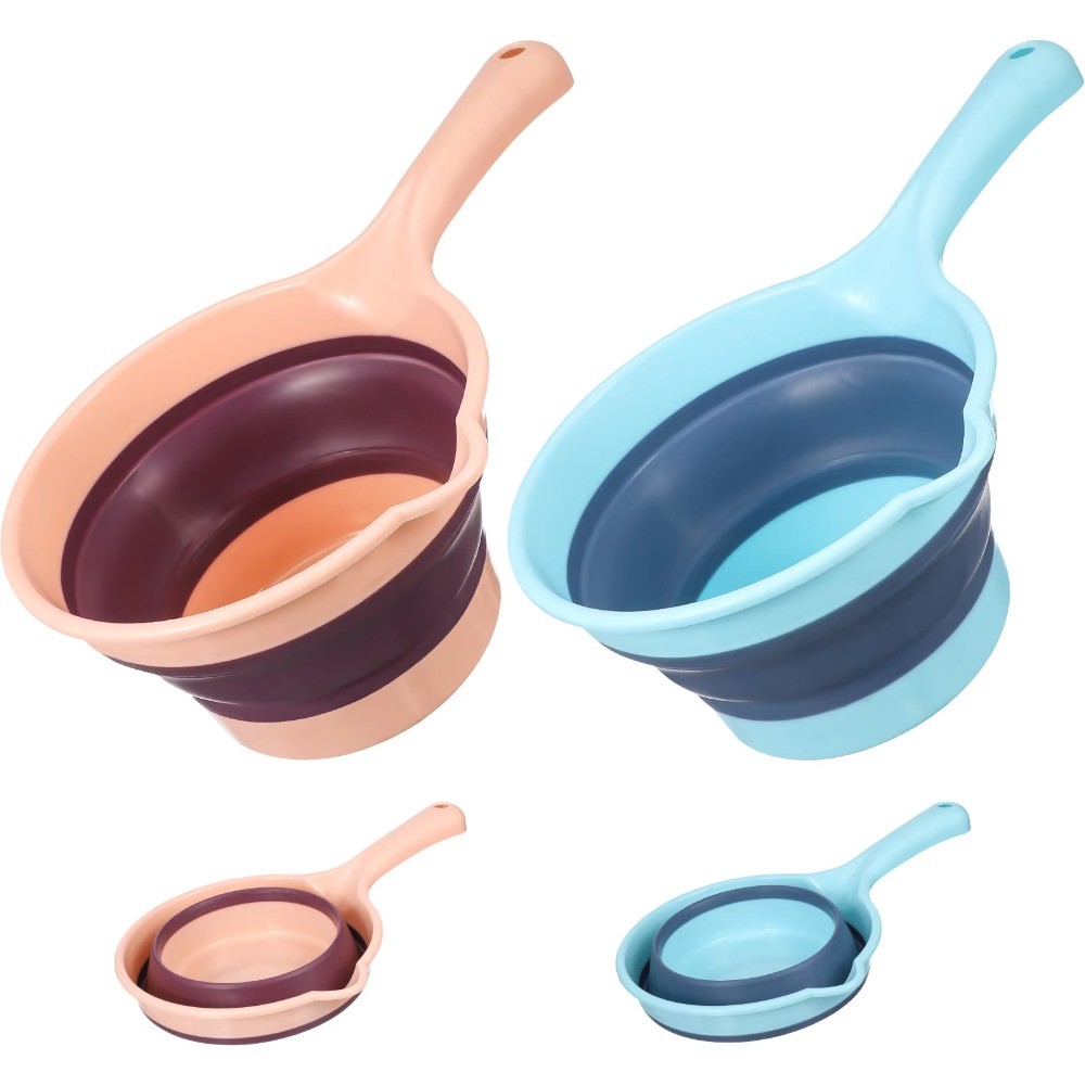 Jual Portable Foldable Kitchen Water Scoop Long Handle Plastic Scooping ...