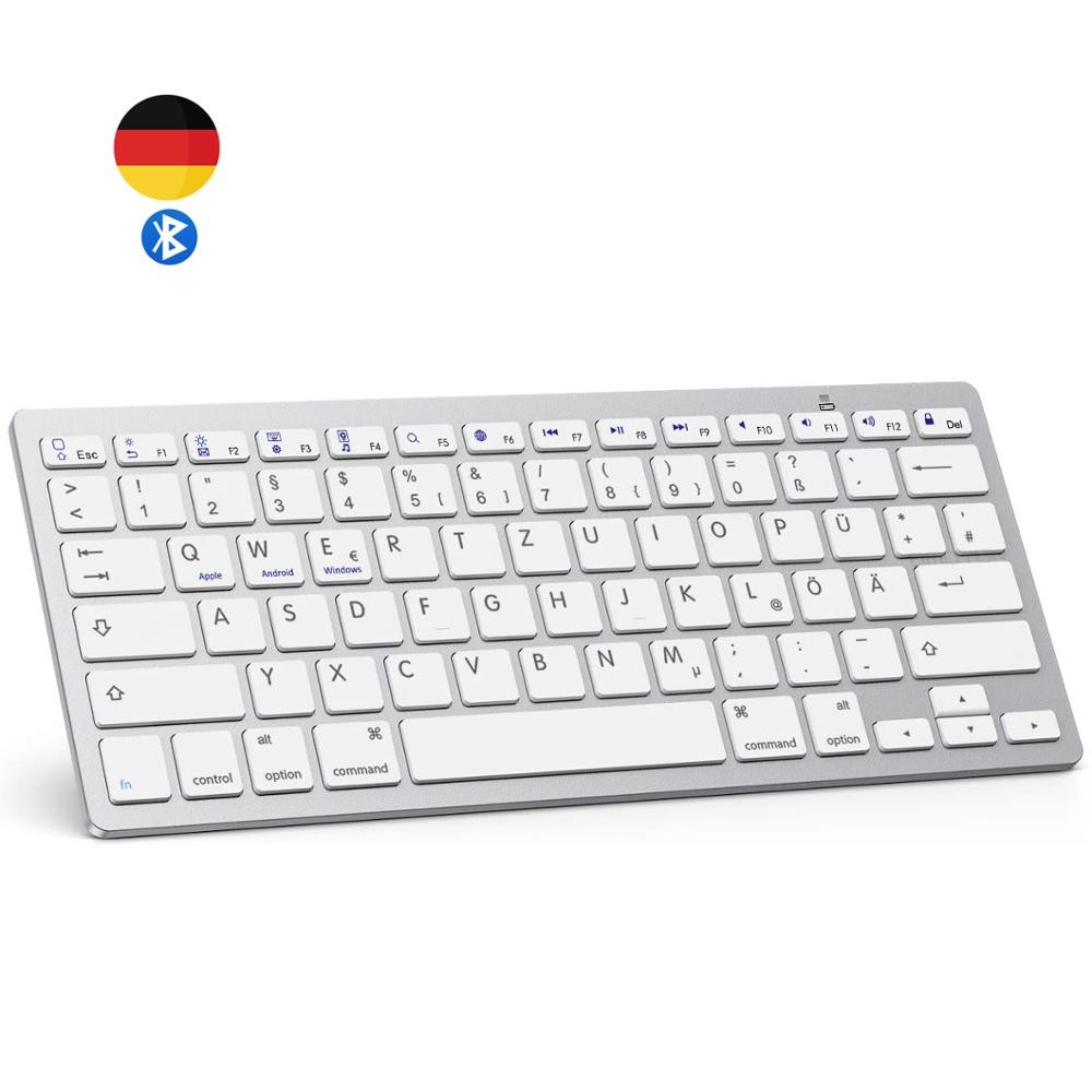 Jual German QWERTZ Layout Bluetooth Keyboard Light Portable Slim ...