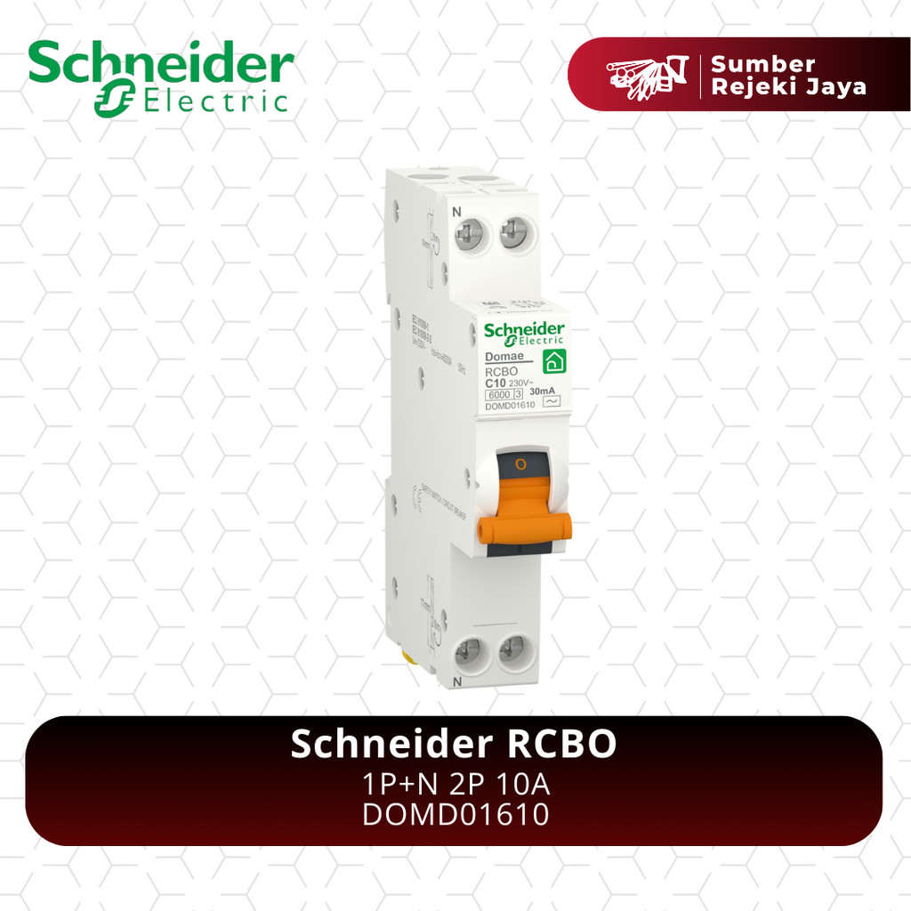 SCHNEIDER RCBO SLIM DOMAE 1P+N 2P 10A | DOMD01610