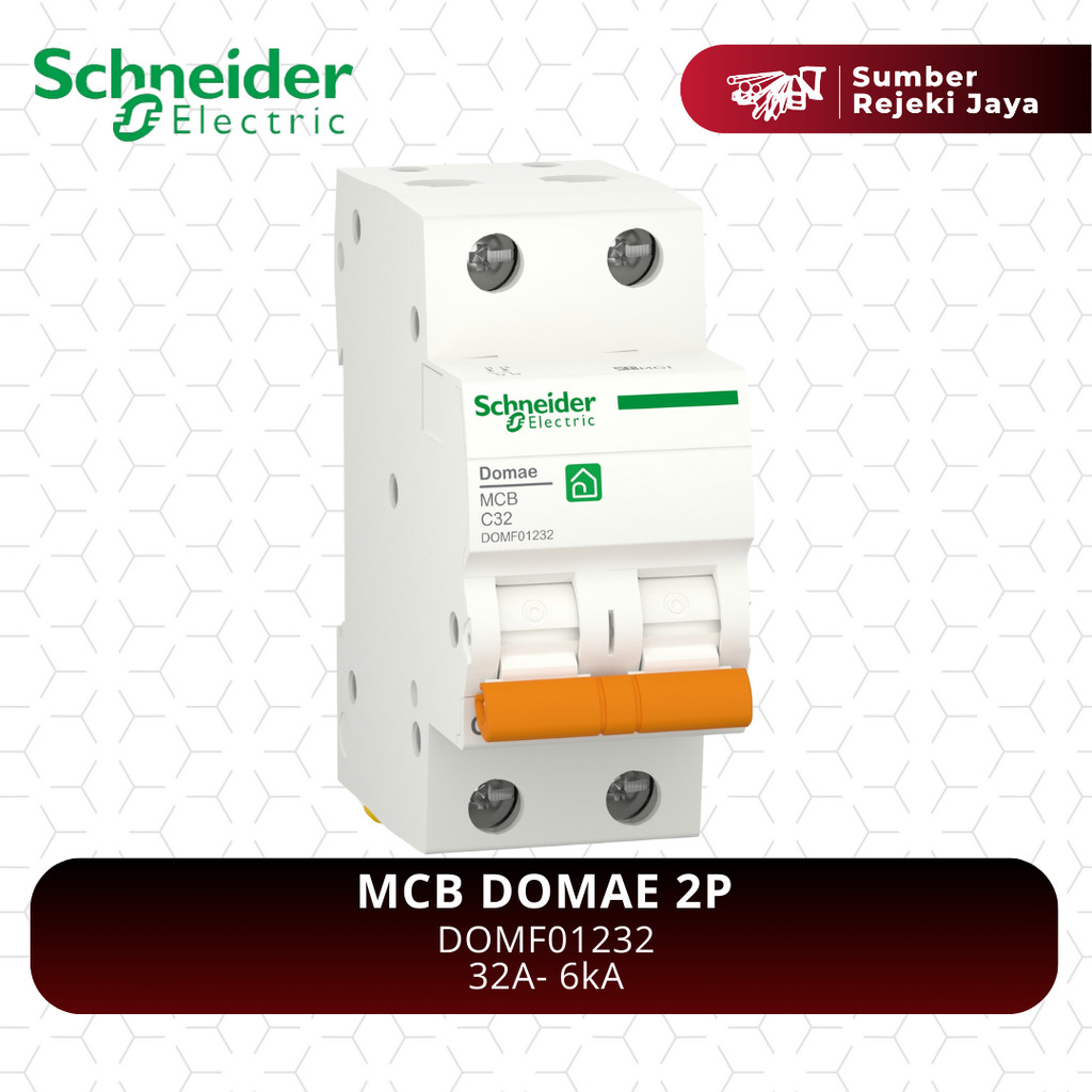 Schneider MCB DOMAE 2P 32A 6kA | DOMF01232 Merlin Gerin Orange 