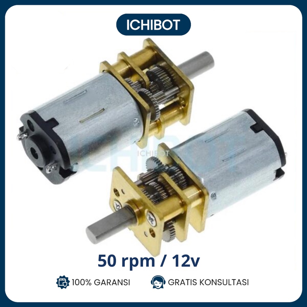 Jual Motor DC N20 GA12 12V 50 RPM Gearbox Kecil Metal Gear Mikro ...