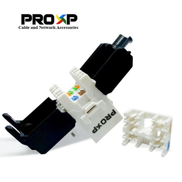 Jual PROXP MODULAR JACK RJ45 CAT6 TOLLESS KEYSTONE BLACK PREMIUM ...