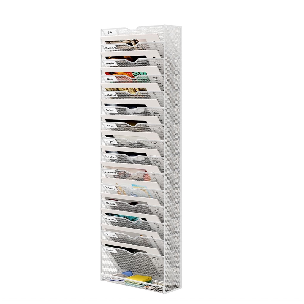 Jual 16-Tier Wall Mounted Hanging File Organizer Wall File Holder Metal ...