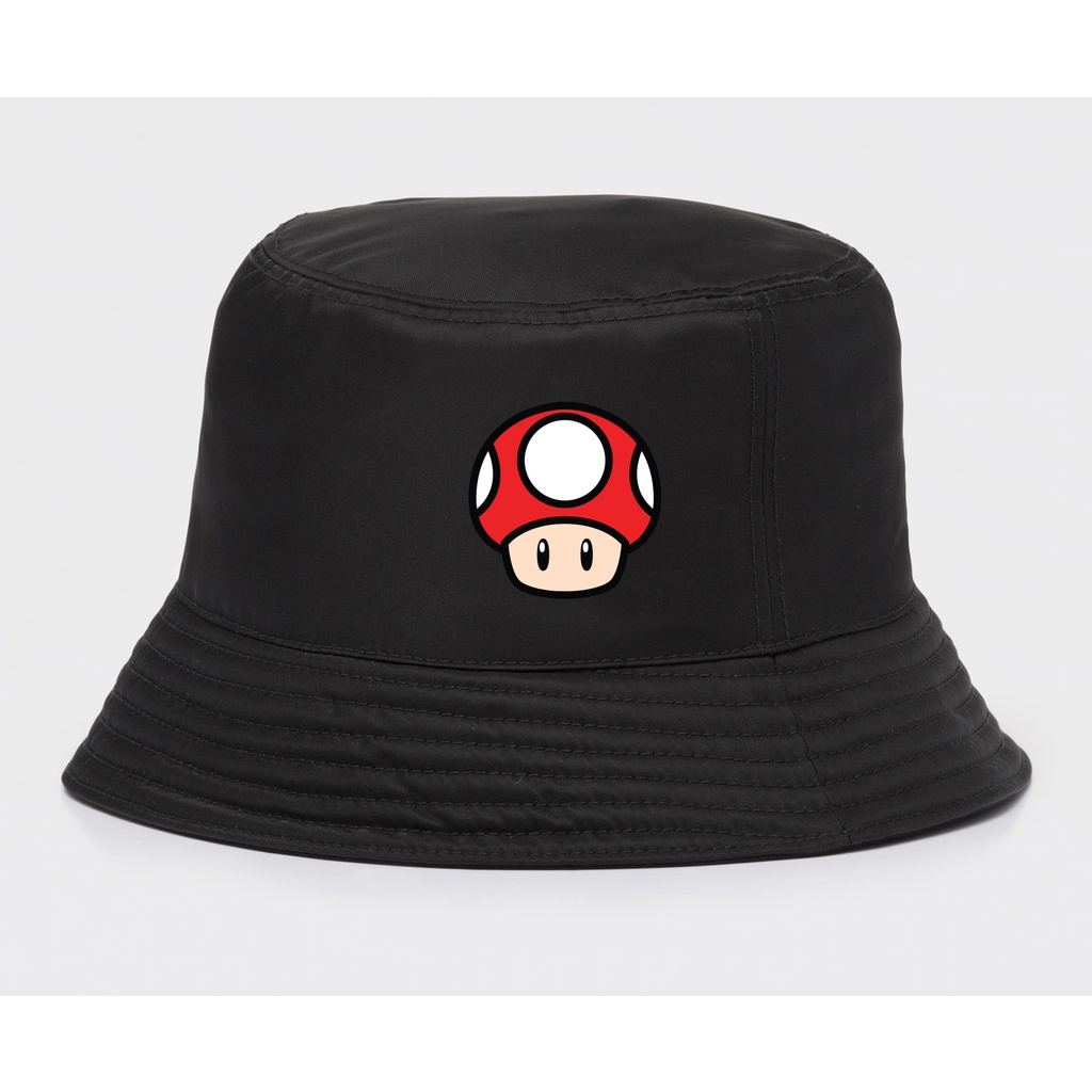 Jual Topi Bucket Toad Mushroom Logo Jamur Super Mario Kart World Gaming ...