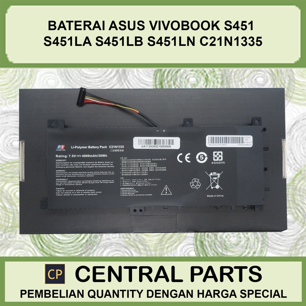 Jual Baterai Asus Vivobook s451 s451la s451lb s451ln C21N1335 | Shopee ...