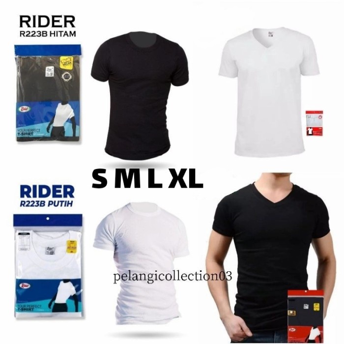 Jual PROMO! KAOS OBLONG PRIA RIDER R223 (R-NECK) & R222 (V-NECK ...