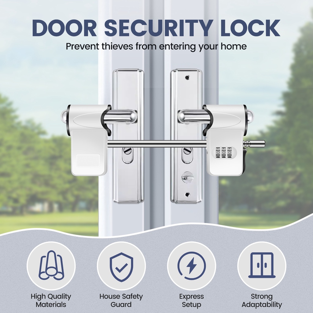 Jual 3-Digit Double Door Combination Lock Metal Security Code Lock ...