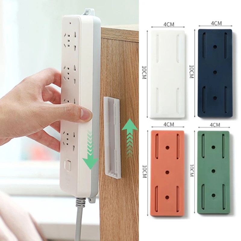 Jual Self-adhesive Socket Fixer Wall Socket Plug Storage Shelf Multi ...