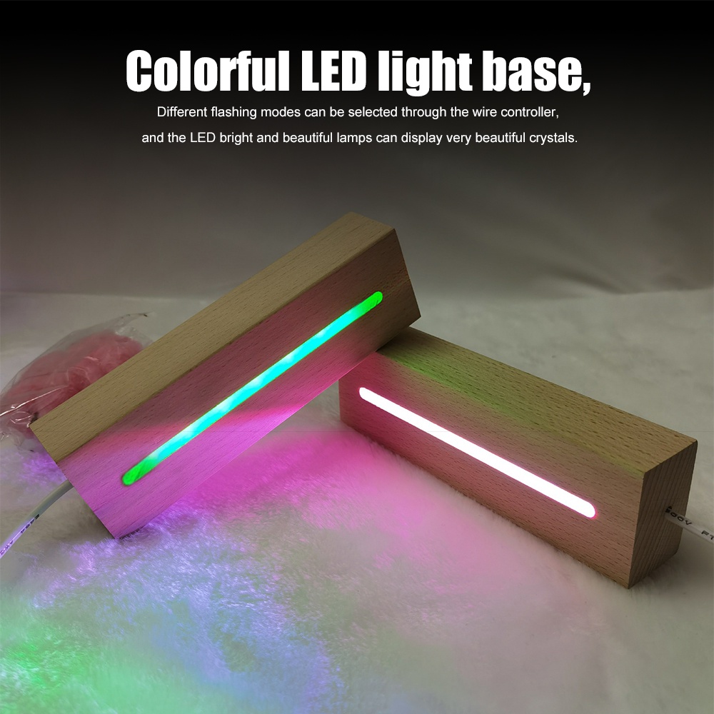 Jual Rectangle Solid Wooden LED Base for Resin Letter Lamp 3D USB ...
