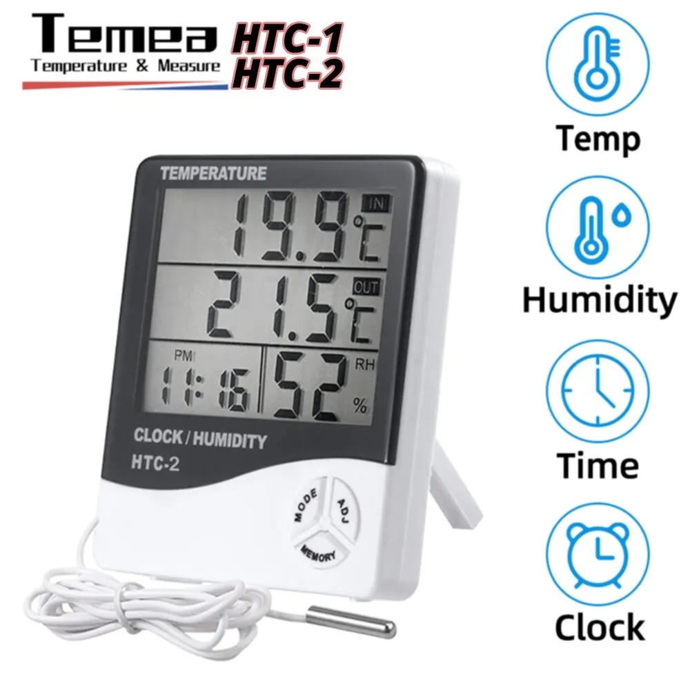 Jual 1/2Pcs HTC-1 HTC-2 LCD Electronic Humidity Meter Smart Electric ...
