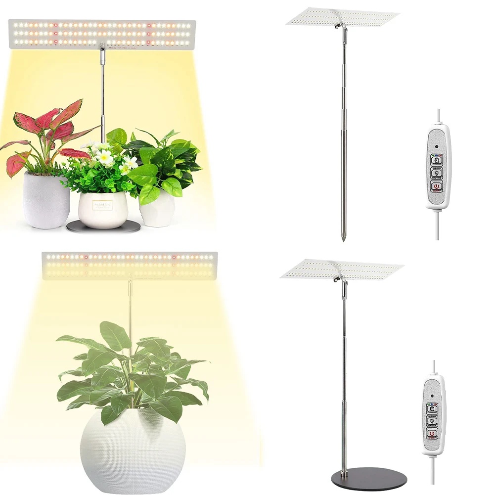 Jual Full Spectrum Plant Lamp Height Adjustable LED Standing Grow Lamp ...