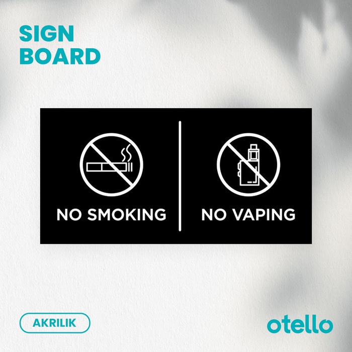 Jual No Smoking No Vaping Sign Board Akrilik Print Signage Acrylic ...