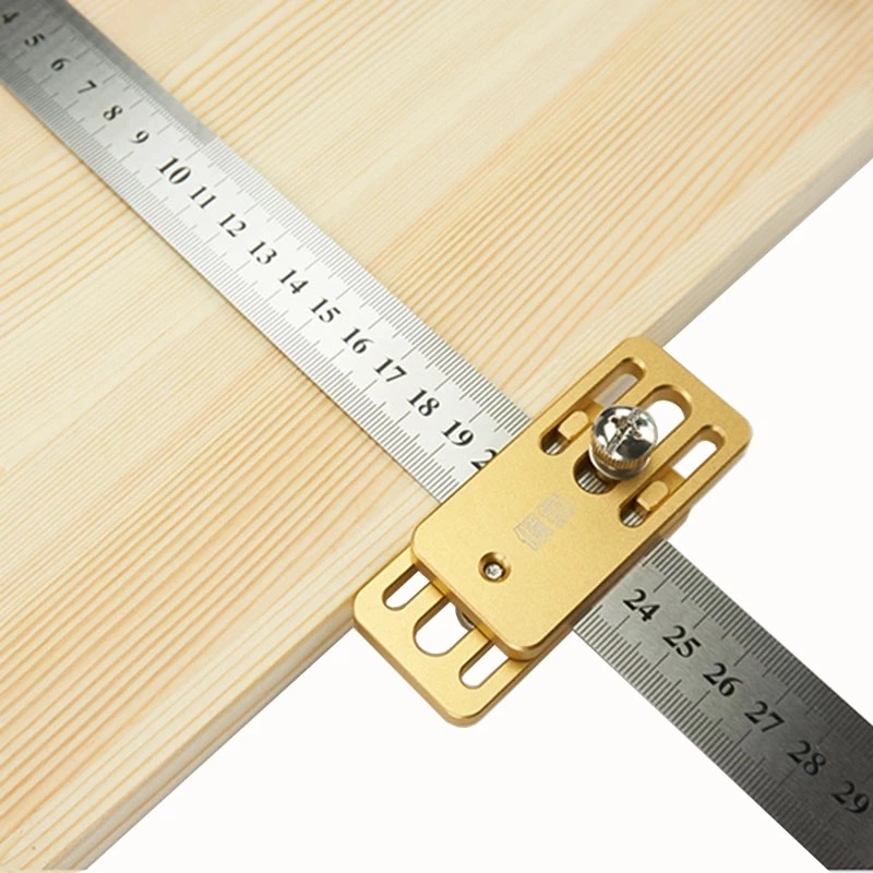Jual NEW Woodworking Scribing Tool Steel Ruler Positioning Block ...