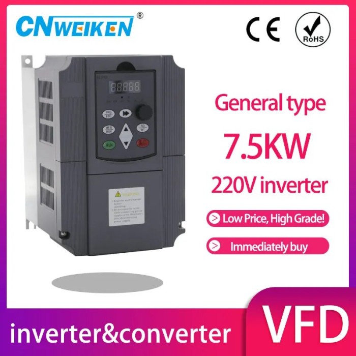 VFD Frequenzumrichter 1.5/2.2KW Drehzahlregler Controller 3-Phase Frequency Drehzahlregler Wechselrichter Inverter 1/3-Phase 220V/380V (2200