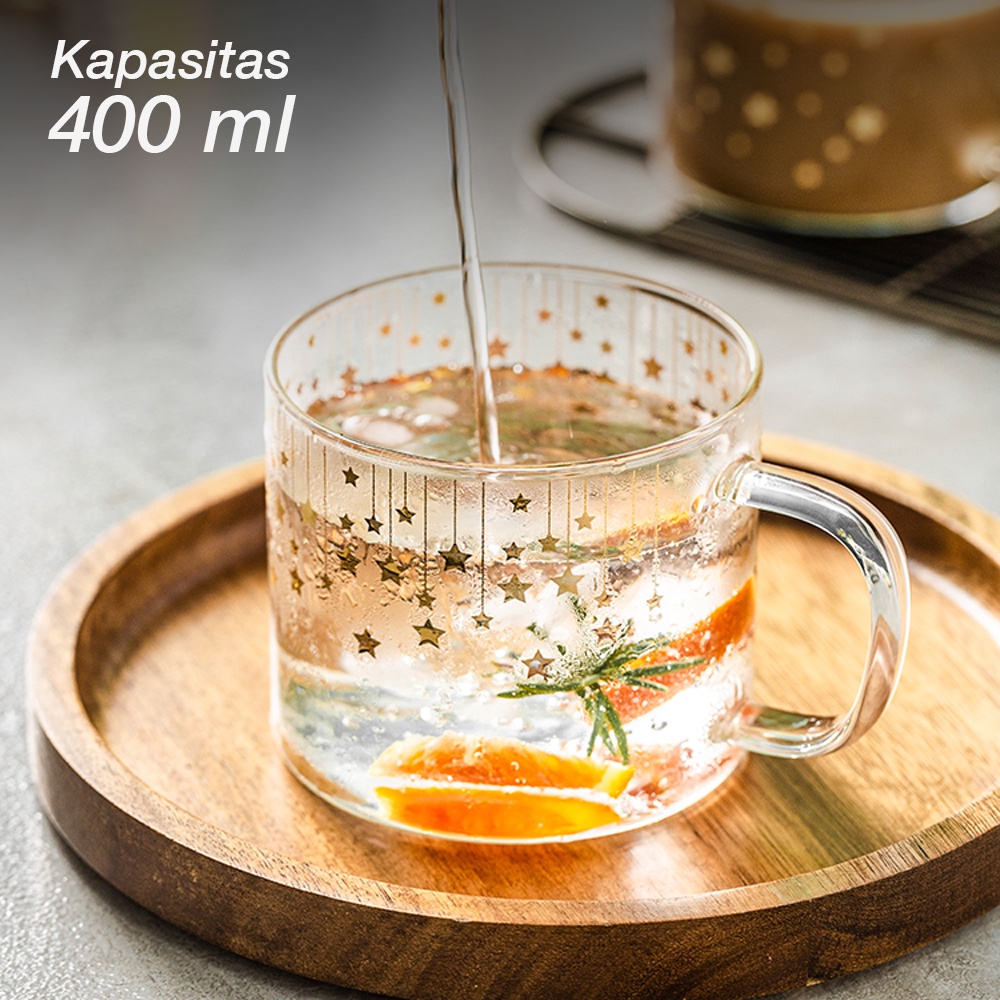 Jual HUMMI X OUYIMANDE Cangkir Kopi Kaca Tahan Panas Star Aesthetic Mug ...