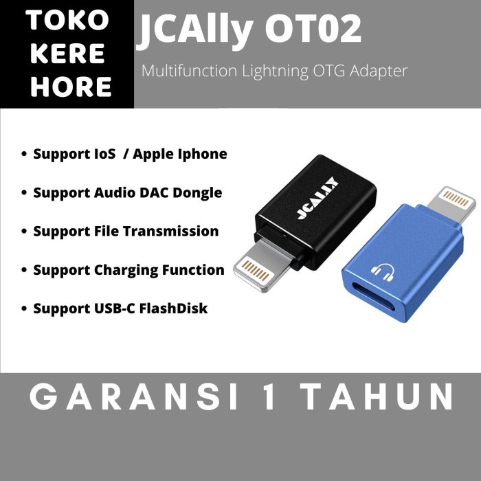 Jual JCALLY OT2 Multifunction Lightning OTG USB C Adapter | Shopee ...