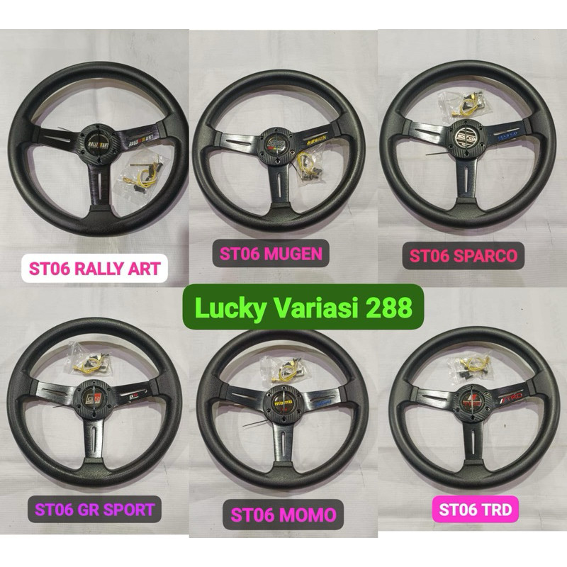 Jual STIR STEER SETIR RACING 13 INCH MOBIL IMPORT HITAM | Shopee Indonesia