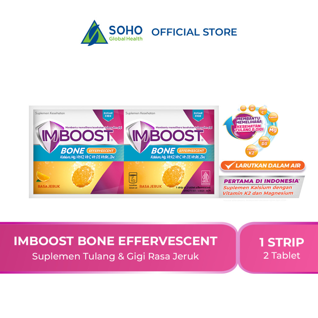 Jual Imboost Bone Effervescent @1 Strip x 2 Tab | Shopee Indonesia