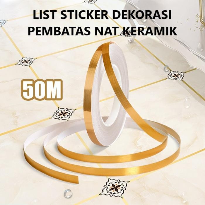 Jual List Stiker Pembatas Nat Keramik Roll 50Meter Sticker List Strip ...