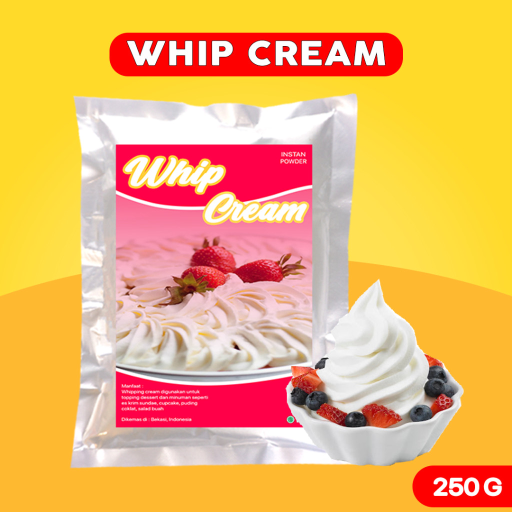 Jual WHIP CREAM TOPPING PREMIUM 250g / BUBUK WHIP CREAM / WHIPPED CREAM ...