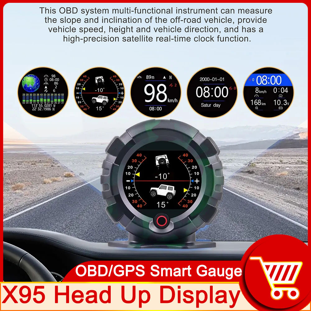 Jual X95 HUD Meteran Kemiringan Mobil Aksesori Off Road Digital ...