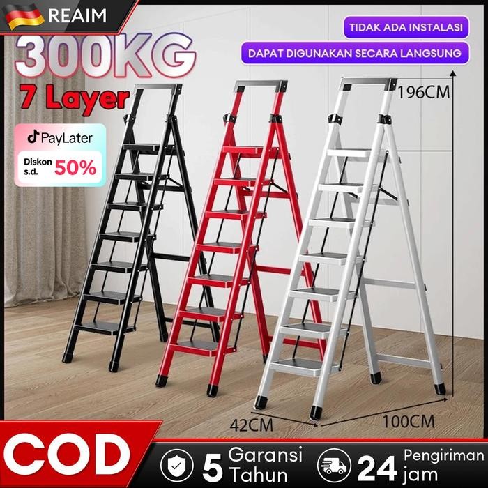 Jual Reaim Tangga Lipat Aluminium Tangga Rumah Lipat Tangga Besi Baja 7 ...