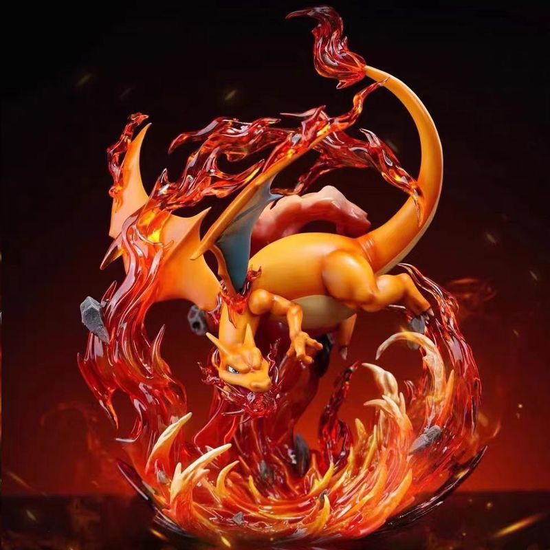 Jual Anime Pokemon Charizard Figures 21Cm Black Charizard Action Statue ...