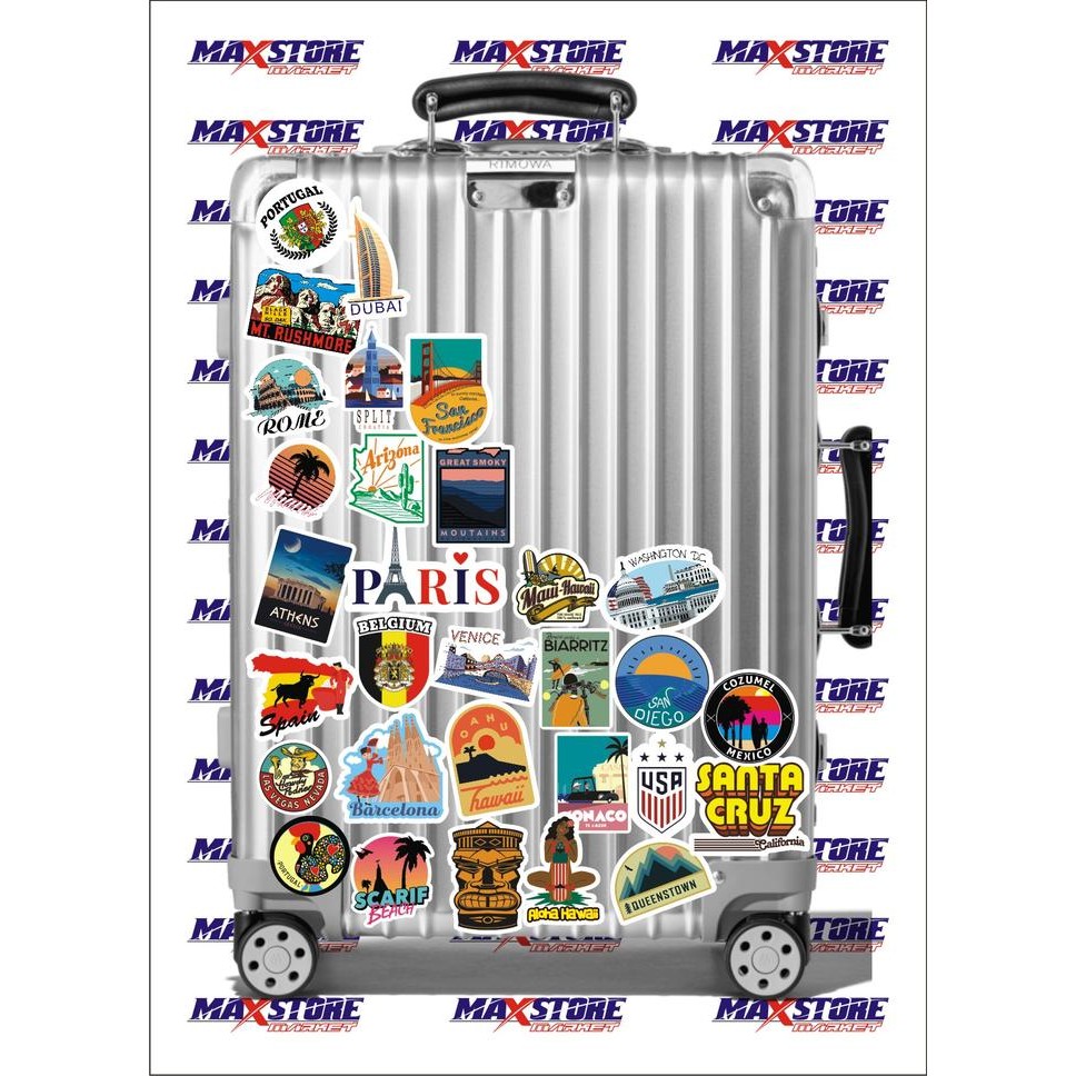 Jual stiker koper / luggage sticker /stiker negara /stiker koper negara ...