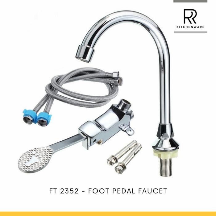 Jual PREMIUM KRAN INJAK / FOOT PEDAL VALVE WITH FAUCET STAINLESS STEEL ...