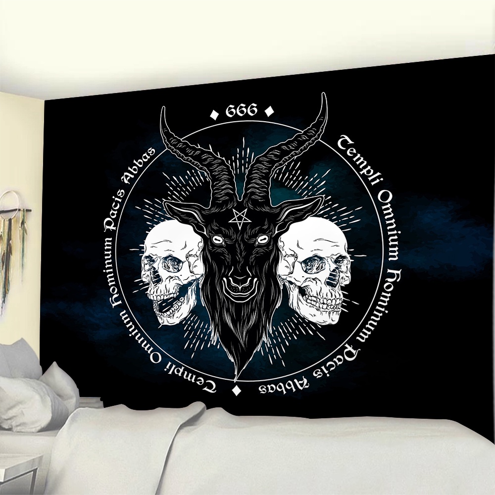 Jual Salib Setan Baphomet dengan Permadani Setan Hujan Es Hippie Setan ...
