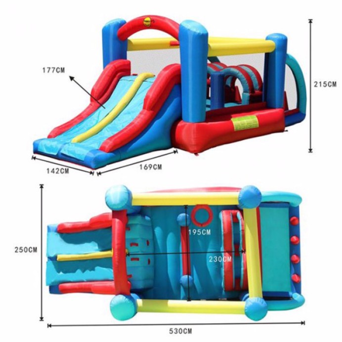 Jual Rumah Istana Balon Racing Fun Bouncer (Termasuk Kompresor Angin ...