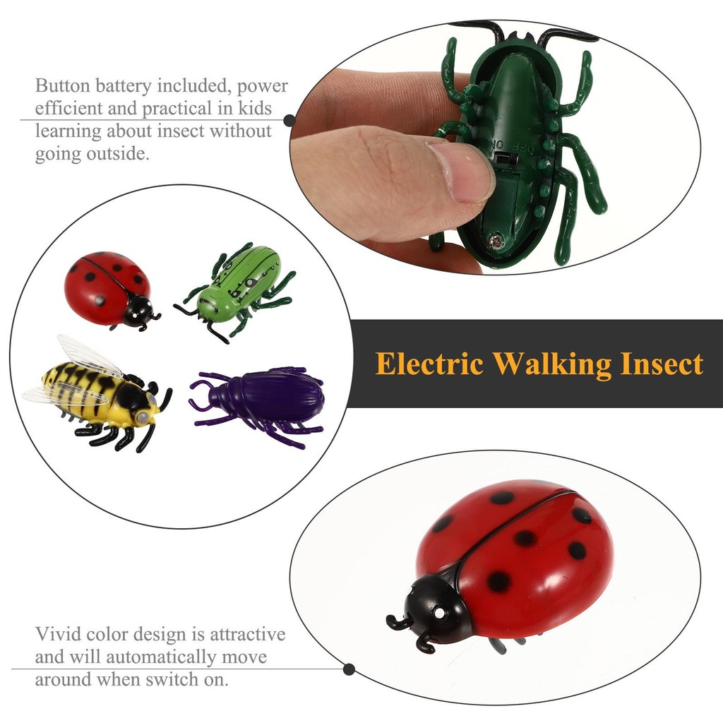 Jual 4 Pcs Electric Cicada Toys Automatic Moving Insect Toy For Pets ...