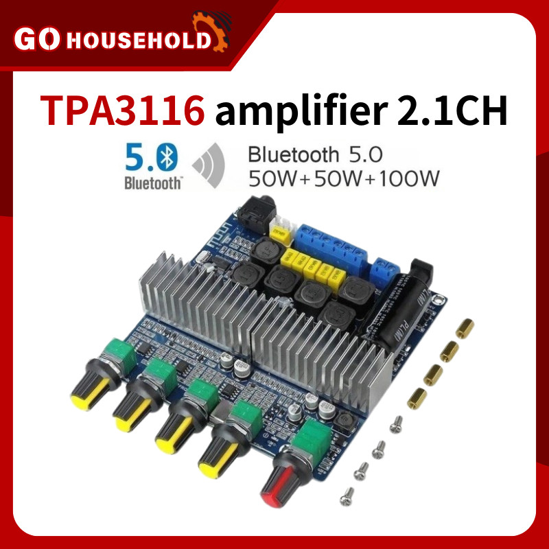 Jual TPA3116 Bluetooth Amplifier Class D 2.1CH 2x 50W + 100W with ...