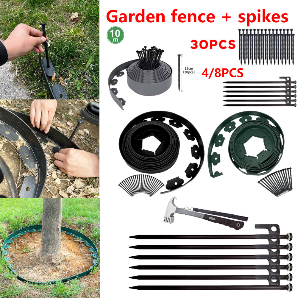 Jual 10M Flexible Lawn Edging Kit with 30 Spikes Heavy Duty No-Dig ...