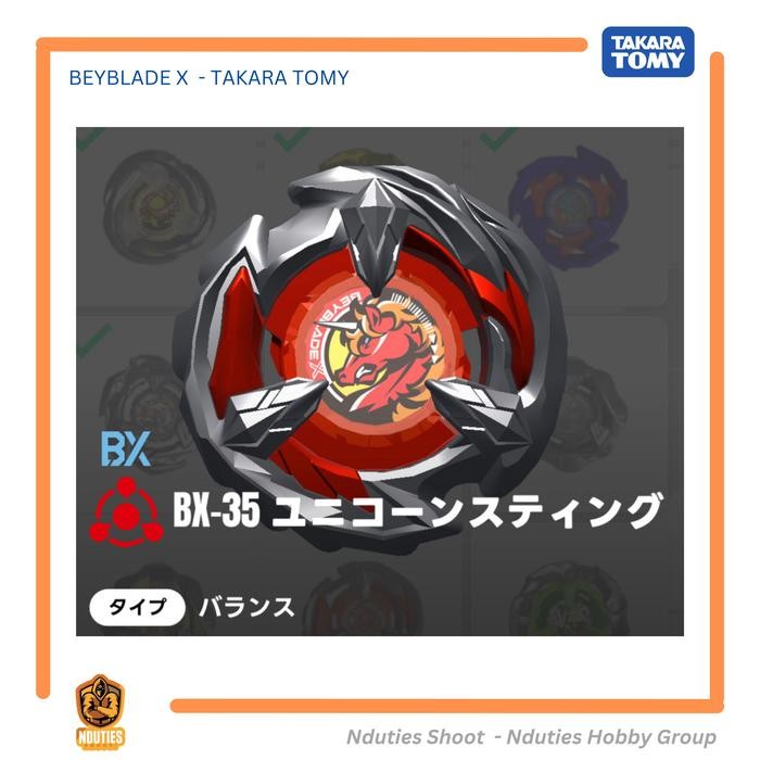 Jual ASLI BX-35 Beyblade X Blade Unicorn Sting Merah Takara Tomy ...