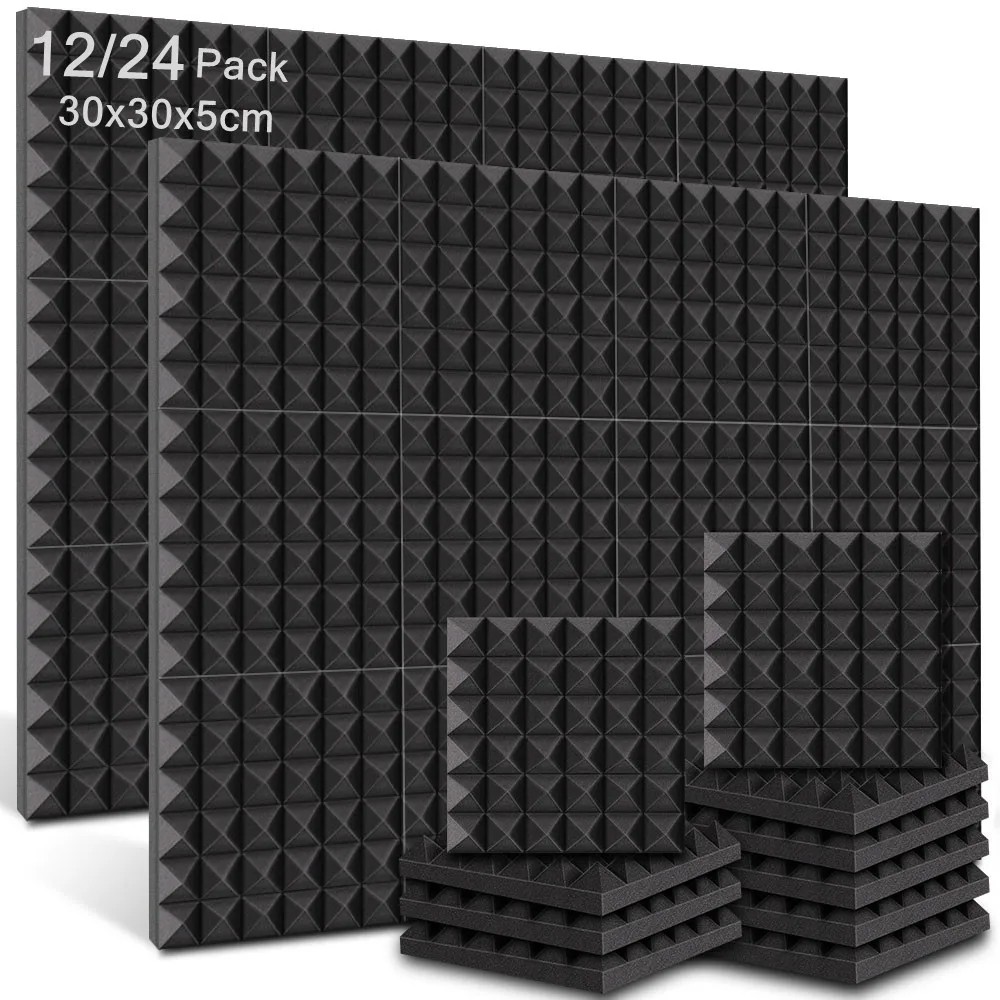 Jual Make friend Acoustic Foam 12/24Pcs Sound Proof Wall Panels Studio ...