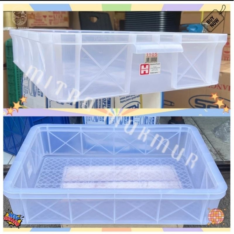 Jual 66x46x13 Box Container 32 liter Hanata 1105 Putih Transparan Krat ...