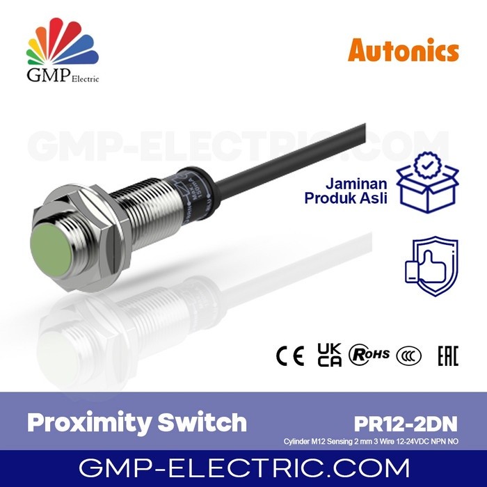 Jual Proximity Switch Autonics PR12-2DN M12 2 mm 3 Wire 12-24VDC NPN NO ...