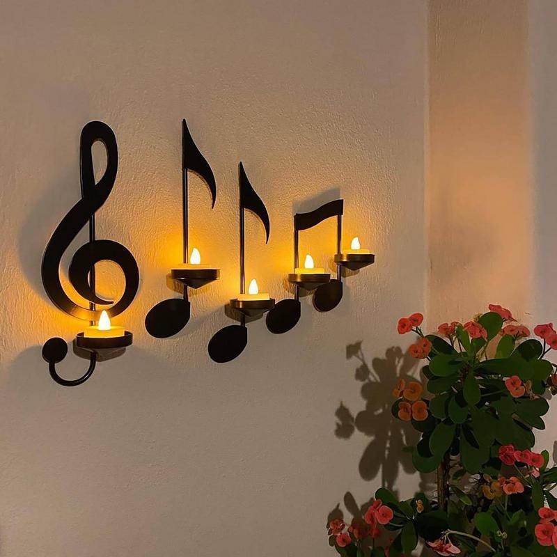 Jual Hitam Catatan Musik Wall Sconce Treble Clef Quarter Note Catatan ...