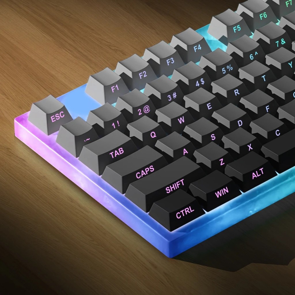 Jual Grey Keycap Set 133 Keys PBT Double Shot Side Print Shine Through ...