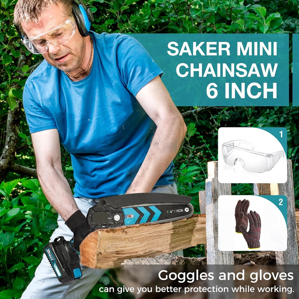 Jual 1200W 6 Inch Mini Electric Chain Saw Cordless Handheld Chainsaw ...