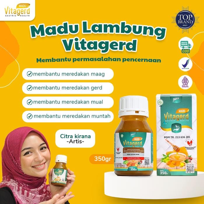 Vitagerd - Madu Lambung Membantu Masalah Asam Lambung, Gerd, Mual, Muntah dan Ganguan Pencernaan -